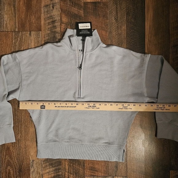 Able New Half-Zip Blue Cropped Sweatshirt Size XS - Picture 11 of 13